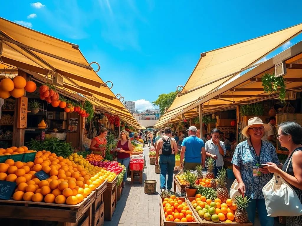Fresh fruit and local produce at a Tenerife market.