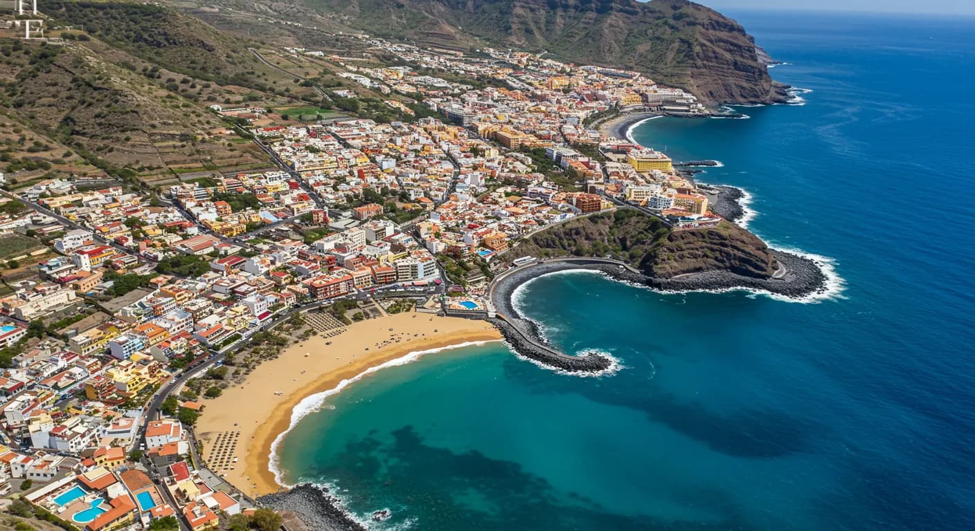 Illustrated map-style view of Tenerife areas and landscapes.